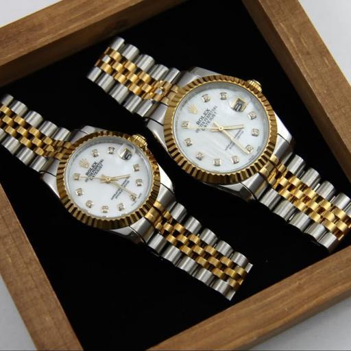 ساعتمچی ست مردانه و زنانه رولکس بند استیل rolex